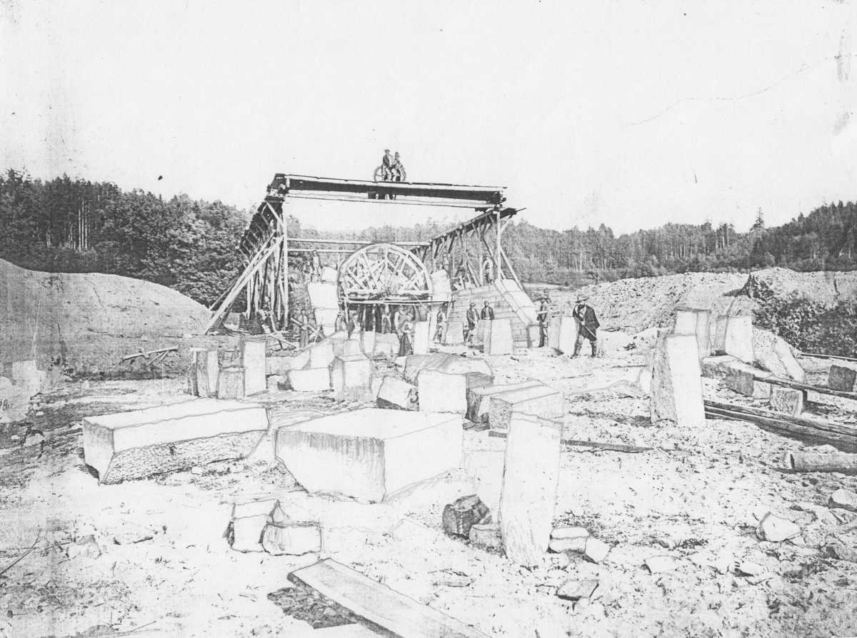 Bau der Bahnlinie um 1870